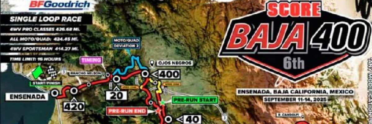 Cerca de 690 kilómetros la SCORE Baja 400.