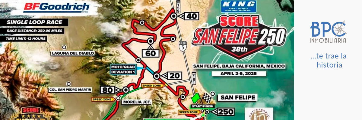 El desafío de la SCORE San Felipe será de 250 millas.